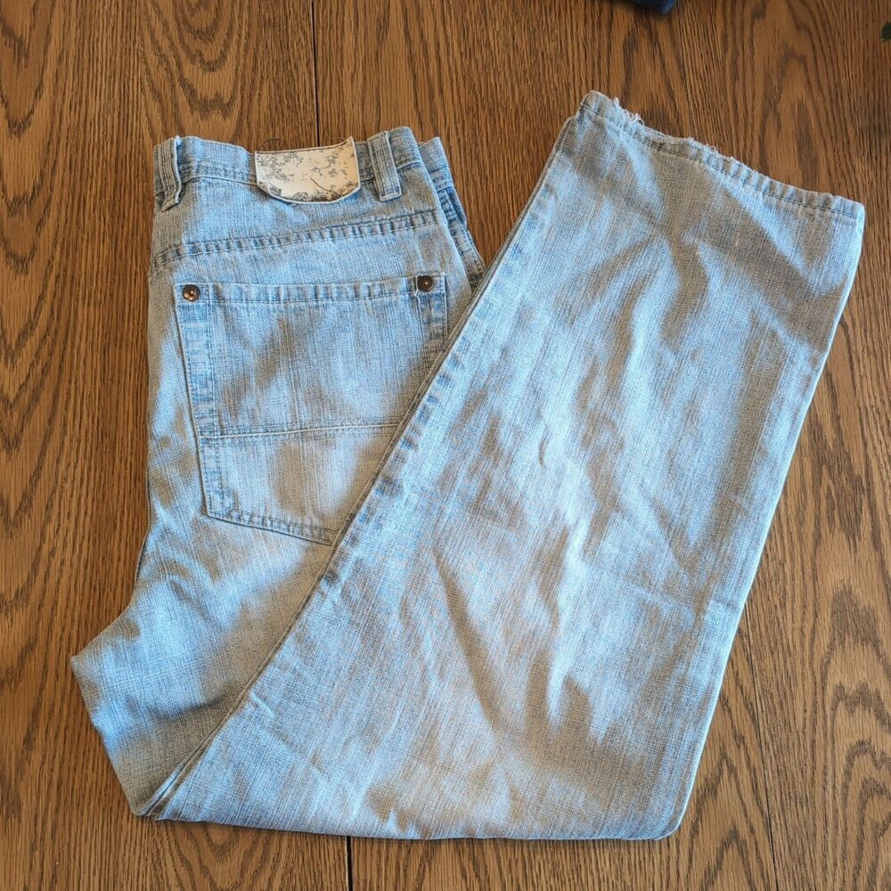 PJ Mark Baggy Mens 36x32 Blue Jeans Y2k Vintage Grunge Skater Hip Hop Distressed